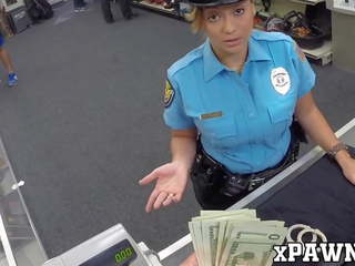 Slutty Policewoman Fucks with Pawnbroker for Extra Money